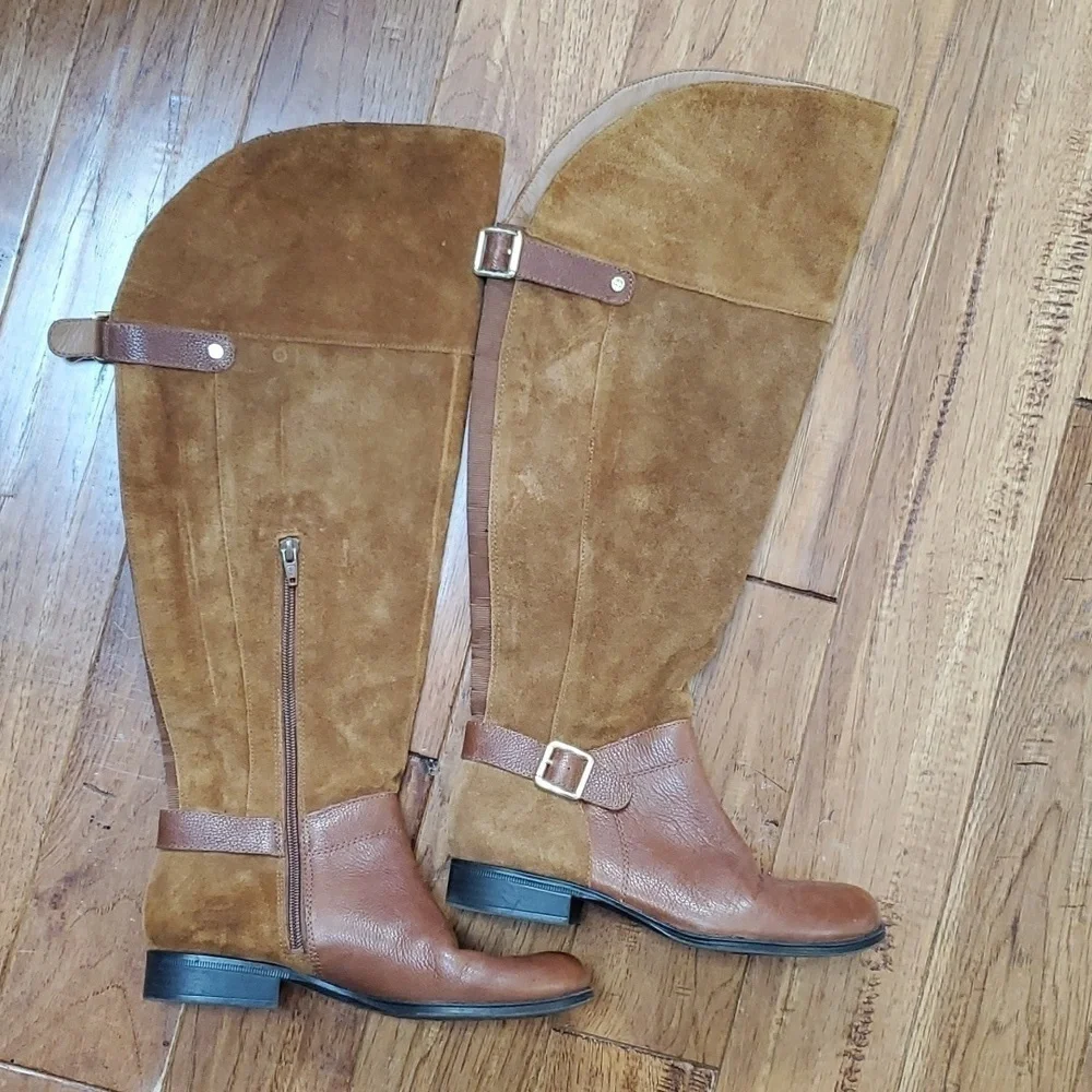 Naturalizer July wide calf over the knee camel suede boots